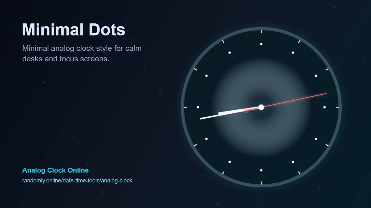 Minimal Dots analog clock style preview for focus screens