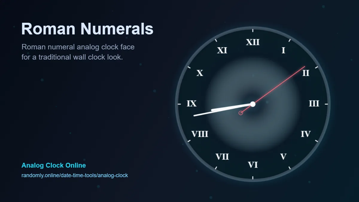 Roman Numerals analog clock style preview with traditional clock face
