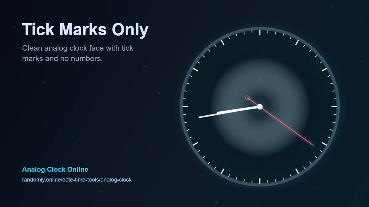 Tick Marks Only analog clock style preview without numbers
