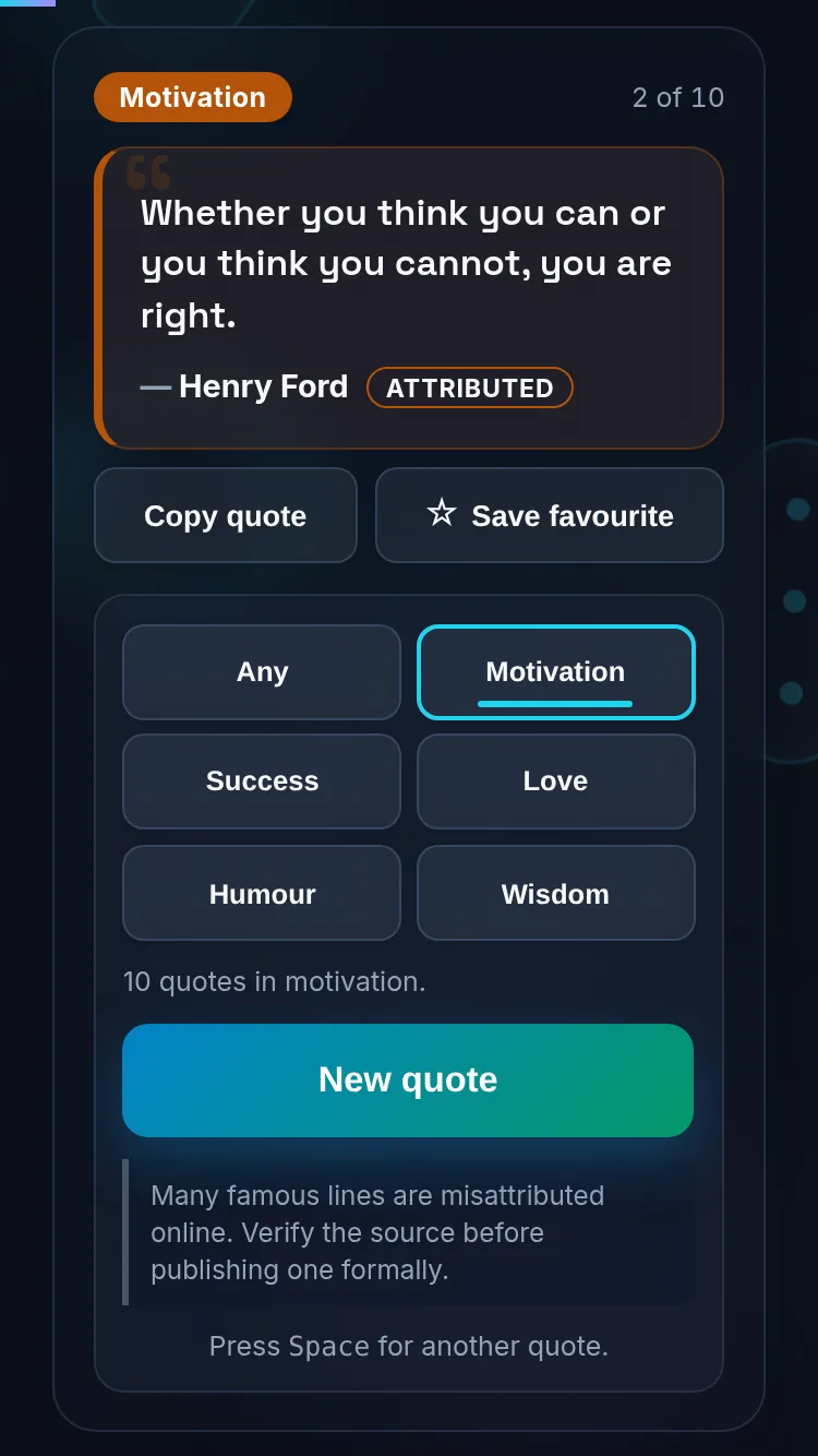 Getting a random quote on a phone, no app installed.