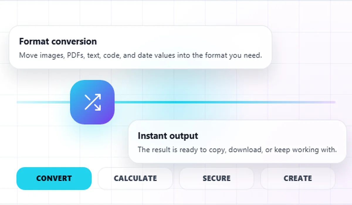 Randomly.online local processing workflow showing search, browser processing, copy, and download steps